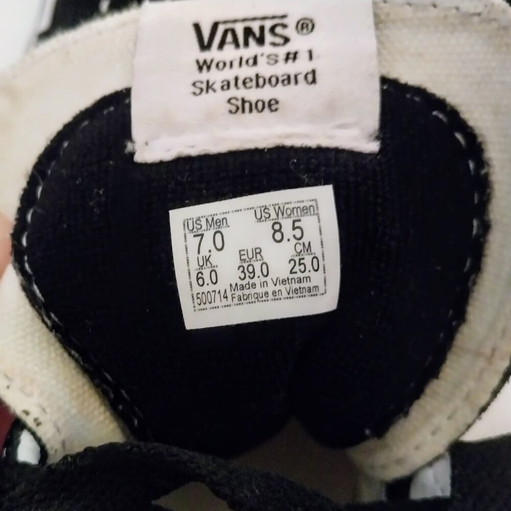 VANS OFF THE WALL BLACK SUEDE/FLOWER CANVAS HIGH TOPS M-7 W-8.5 - Picture 9 of 11